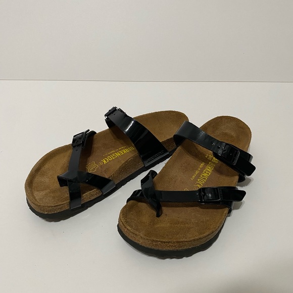 Birkenstock Mayari Sandals Patent Black Size 38 - Picture 2 of 10